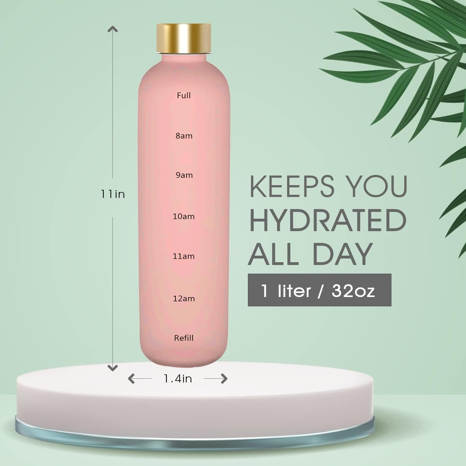1L Time Marker Water Bottle, Motivational Water Bottle With Time Markings, Sports Water Bottle for Outdoor Activities 1L Time Marker Water Bottle, Motivational Water Bottle With Time Markings, Sports Water Bottle for Outdoor Activities